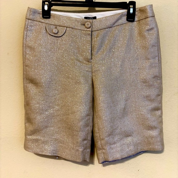 J. Crew Pants - NWT J Crew City Fit Womens Dress Shorts Lined
Metallic Gold SZ 4